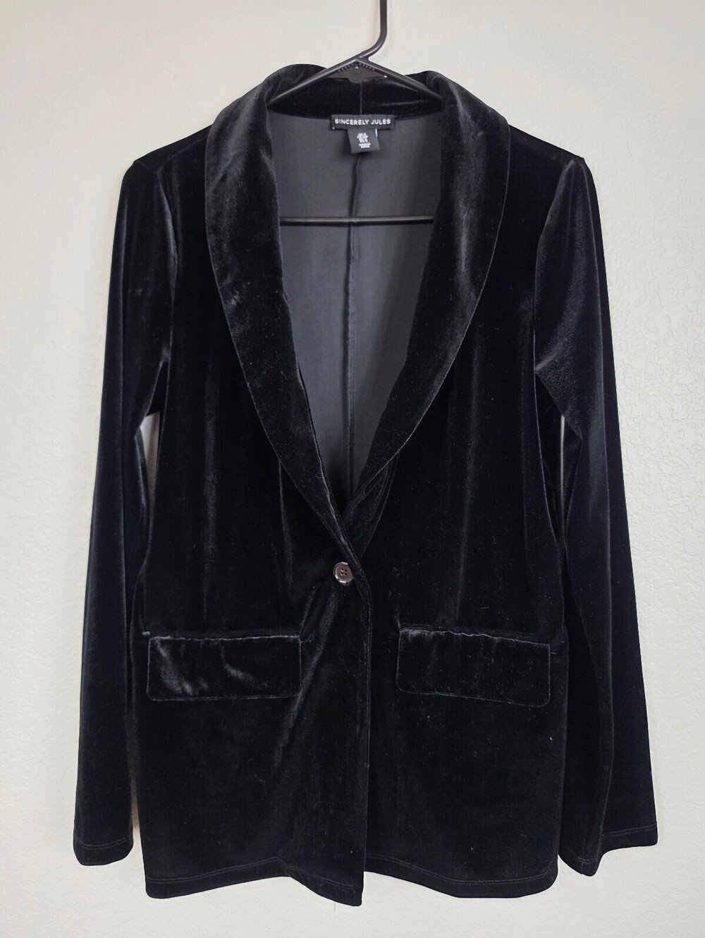 Anthropologie Sincerely Jules Black Velvet Blazer Jacket